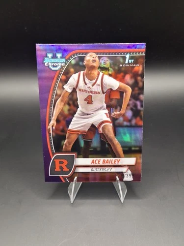 Topps 2024-25 Bowman University Chrome Ace Bailey Rutgers #1 Purple /399