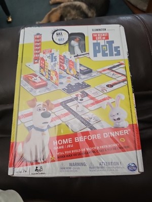 NEW The Secret Life Of Pets Movie Home Before Dinner Board Game Max Dog Figure