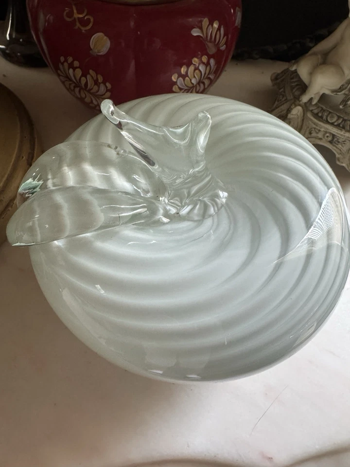 Manzana de vidrio artístico estilo Murano vintage - soplado a mano en Italia (años 70) Foto 2 de 4
