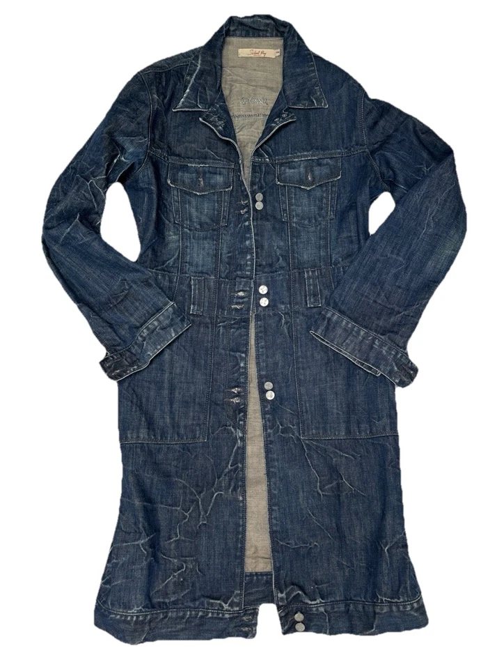 VESTE robe LONGUE EN JEAN FEMME DE LA MARQUE SCHOOL RAG XXXX TAILLE 2 OU 38.40 - Photo 4/4