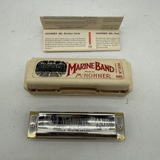 Vintage M. Hohner Marine Band Harmonica Key of C No. 1896 Made in Germany w/ Box