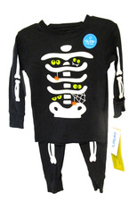 Carter's 18M Two Piece Glow in the Dark Halloween Skeleton Pajamas, NWT