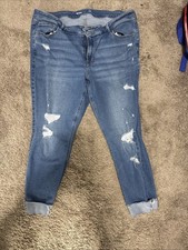 OLD NAVY Jeans Blue Sz 18 Rockstar Super Skinny Mid Rise Distressed Womens