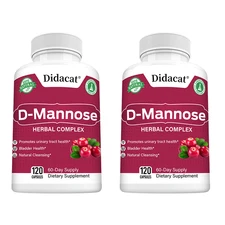 D-Mannose with Cranberry Caps-For Bladder and Urinary Tract Health- 120 Capsules