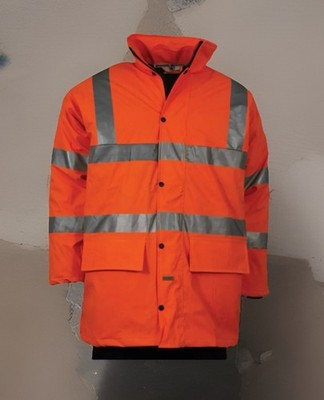 TUFFSAFE 3XL, NEU wasserdichter atmungsaktiver Regenmantel, Hi Viz Orange, UVP=60£