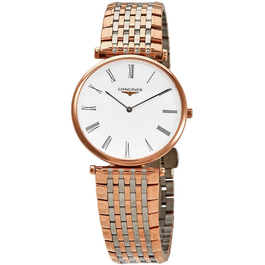 Reloj Longines La Grande Classique para dama esfera blanca tono oro rosa