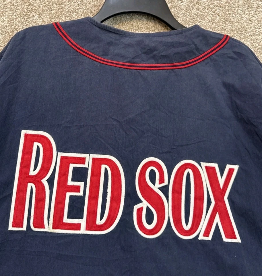 Vtg Russell Athletic MLB Mens 2XL Blue Boston Red Sox Zip Up Embroidered Jersey - Image 3 of 4