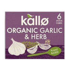 💚 3 x Kallo Organic Garlic & Herb 6 Stock Cubes