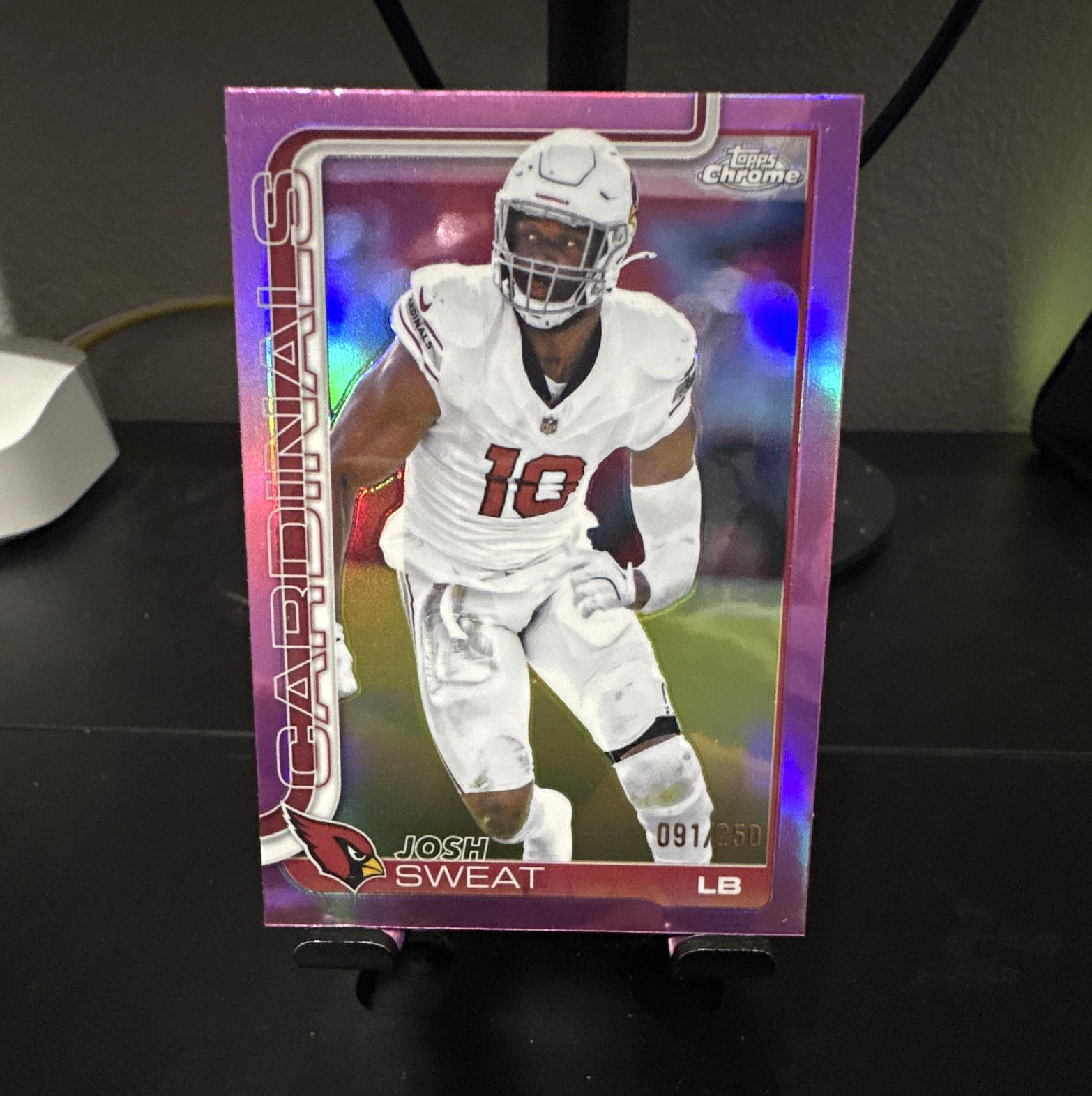 Topps 2025 Topps Chrome Josh Sweat Arizona Cardinals Purple Parallel #10 091/250