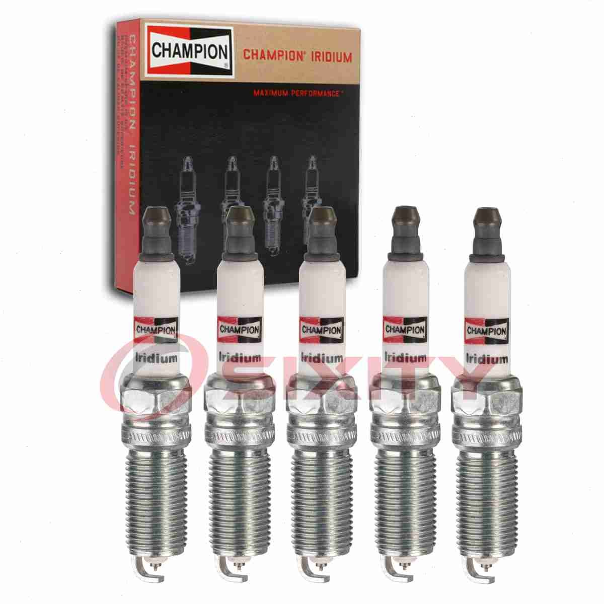 5 pc Champion Iridium Spark Plugs for 2007-2008 Isuzu i-370 3.7L L5 Ignition dj