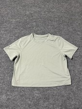 Lululemon Shirt Womens 6 Crop Workout Training Running Short Sleeve Green