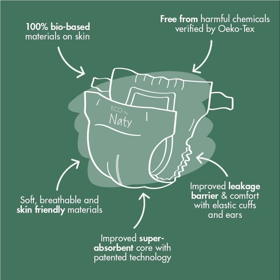 Eco-Friendly Baby Diapers Size 4 88 Count Soft Sensitive Skin Plant-Based - Image 4 of 4