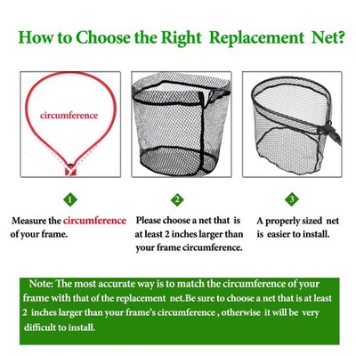 Rubber Coated Replacement Fishing Net,32inch Deep Net Hook Resist Landing  Net... | eBay