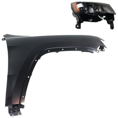 Headlight Kit For 2017-2021 Jeep Grand Cherokee Passenger Side with 1 Fender