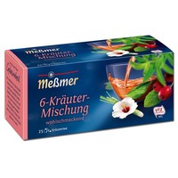 (37,40€/1Kg) MeßMer Tee 6-KräUter, 1 Packung 25 Teebeutel