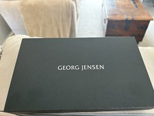 Georg Jensen Black Leather Zip Clutch 26x18x2cm Dust Bag & Brand Card