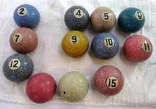 10 OLD POOL BALLS  CUEBALL 1.75" DIAMETER 45mm PASTEL SPECKLED COLORS 92g EACH