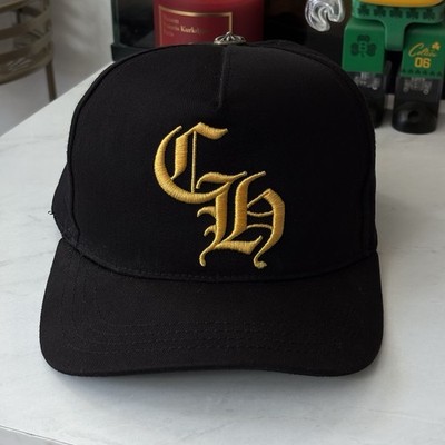 Chrome Hearts Black/Yellow CH Baseball Cap Worn Lightly 