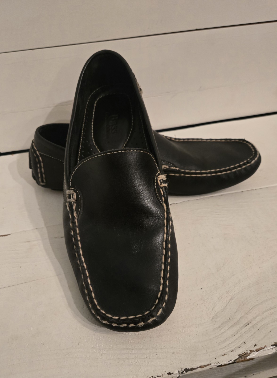 GH Bass Premium Collection Men's Driving Loafers. 9.5 Black Leather