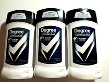 3 Pk 72 Hr Degree Men Ultraclear Antiperspirant Deodorant Black + White 2.7 Oz