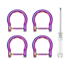 4pcs D-Rings Screw in Shackle 3/4" Horseshoe D Ring with Screwdriver Colorful