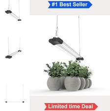 LED Grow Light Fixture 2FT 16W Full Spectrum 5000K 660nm Red Linkable Hanging