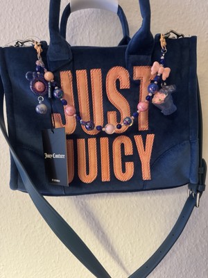 Neu Original  Juicy Couture Shopper Handtasche Navy Blau Orange  Designer Y2k