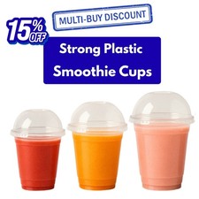 Smoothie Milkshakes Cups with Flat lids Reusable Glass Slush Cup BBQ's Parties