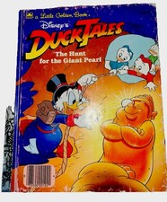 VINTAGE Little Golden Book Disney's Duck Tales The Hunt For The Giant Pearl 1987
