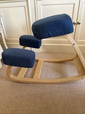 Ergonomic Kneeling Chair Wooden Comfortable Thick Cushion Fabric Posture