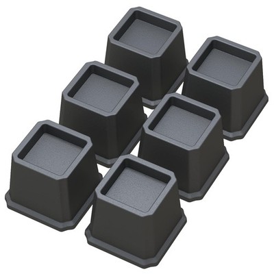 Bed Risers 3 Inch Heavy Duty Bed Elevators Set of 6 Lifts 3000 lbs Black