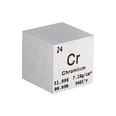 Chromium Cube Metal Element High Density Block Pure Periodic Elements 1''