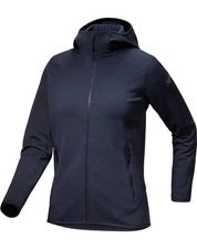 ARC'TERYX WOMEN'S KYANITE HOODED FLEECE JACKET - SIZE: XS - BLACK SAPPHIRE