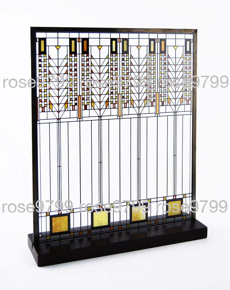 Frank Lloyd Wright Tree of Life Stained Glass with Stand and
