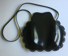Simone Rocha Black Crossbody Bag Leather Scalloped Edges Nwot W/labeled Tote Bag