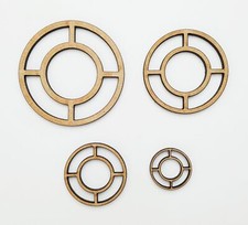 Wooden MDF Round Window Set A Shape Embellishment Craft Therapy 20 - 200mm