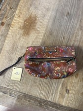 PATRICIA NASH Valerie PRAIRIE ROSE FLORAL Leather Foldover WRISTLET CLUTCH