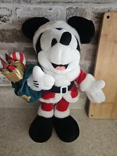 Vintage Walt Disney World Santa Claus Classic Mickey Mouse 14" Plush Toy Stuffed
