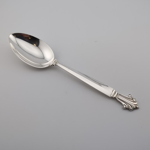 Georg Jensen Acanthus Sterling Silver Oval Soup Spoon - 6 7/8" - No Monogram - 第 1/3 張圖片