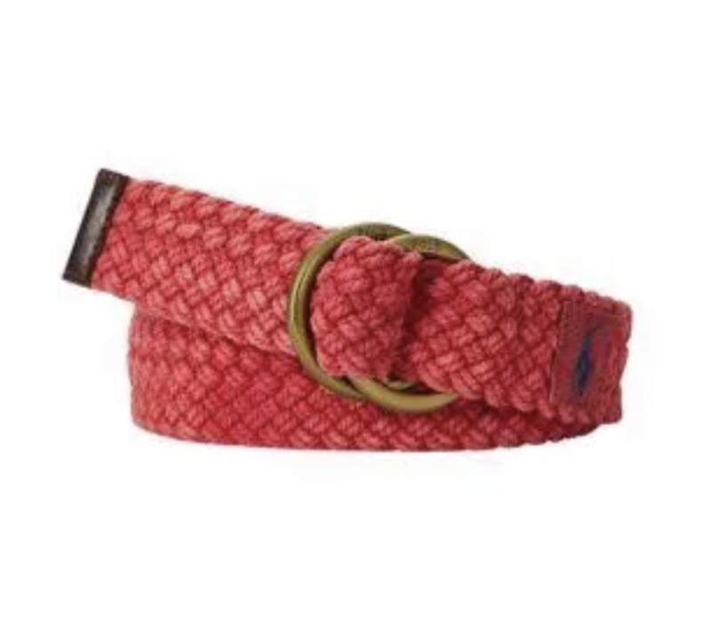 Polo Ralph Lauren Leather Trim Braided Red Belt Size S | eBay