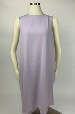 Ann Taylor Pastel Purple Shift Dress Pleat Grecian Back Large Lovely