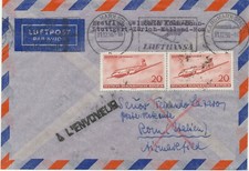 DDR 1957 Mitläuferpost aus der DDR zum Erstflug mit Swissair KÖLN/BONN - ZÜRICH