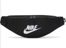 Image of Nike Unisex Heritage Waist Bags Casual Black Run Gym Casual Hip-Bag DB0490-010