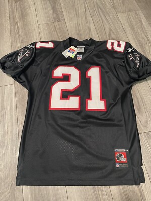 DEION SANDERS ATLANTA FALCONS JERSEY REEBOK AUTHENTIC HELMET TAG SEWN sz 46 NWT