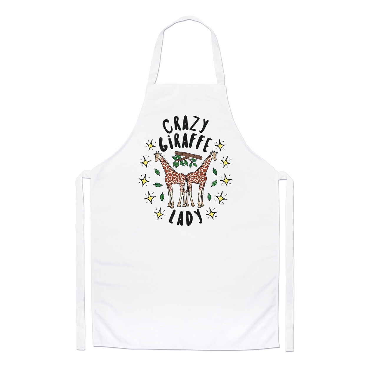 Crazy Giraffe Lady Stars Chefs Apron Funny Joke Animal Zoo Cooking Baking