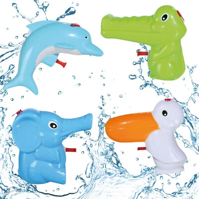 UNBEKANNT 4ER SET WASSERPISTOLE TIERE FÜR KINDER PELIKAN ELEFANT DELFIN KROKODIL