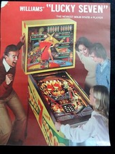 Flyer Publicité Lucky Seven Flipper Pinball Williams - collection jeux café game