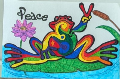 Peace Frog sung by the Doors drawn by #PicassoFunc23