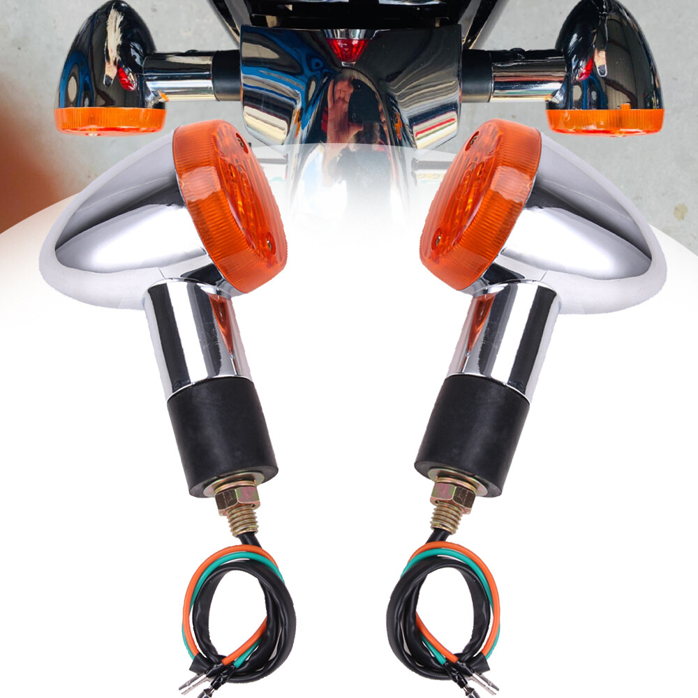 Chrome Motorcycle Turn Signal Blinker Indicator Lights For Yamaha