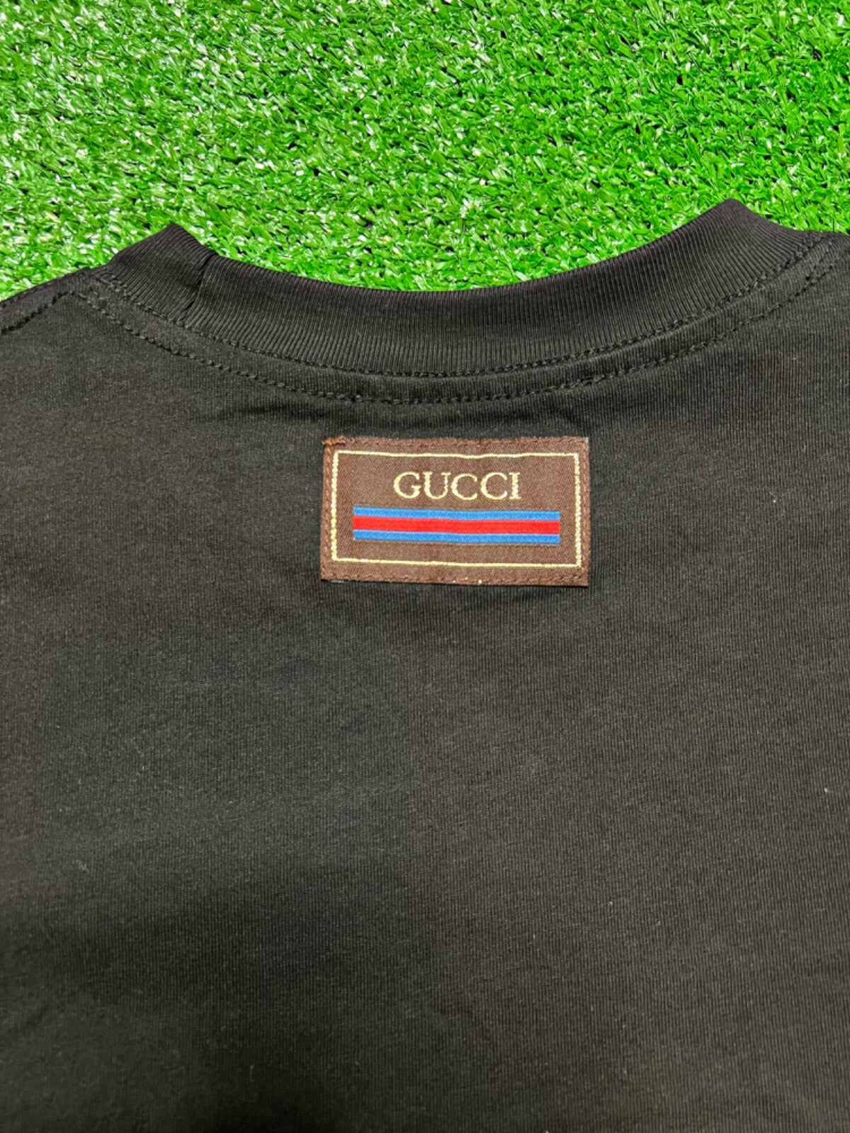 MEN'S GUCCI RED EMBROIDERED GG BLACK TSHIRT SIZE LARGE eBay